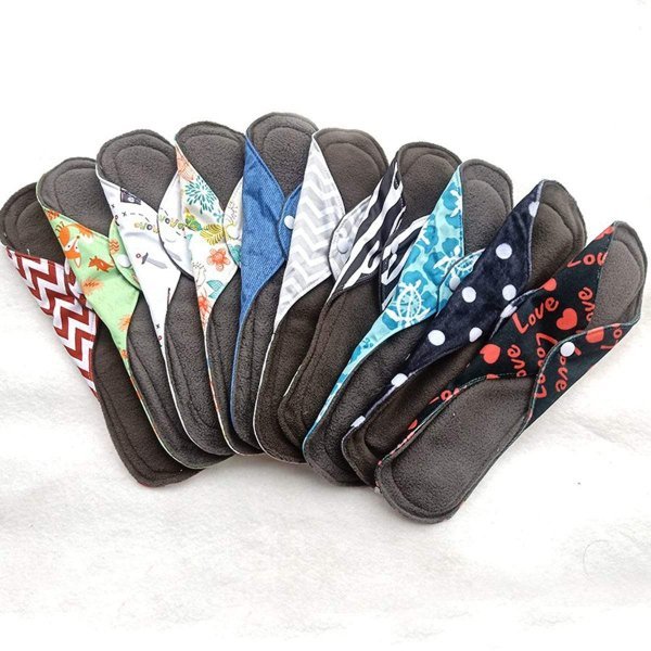 Black Period Pads — colorful reusable pads with black absorbent cores